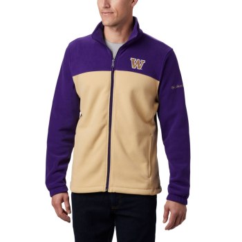 Pánské Bundy Columbia Collegiate Flanker III Fleece - Washington Fialové Hnědé IQOSPJ861